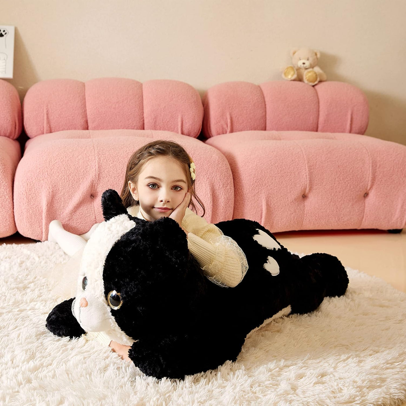 Tumyay - Animal de peluche gigante de gato de felpa suave, juguete...