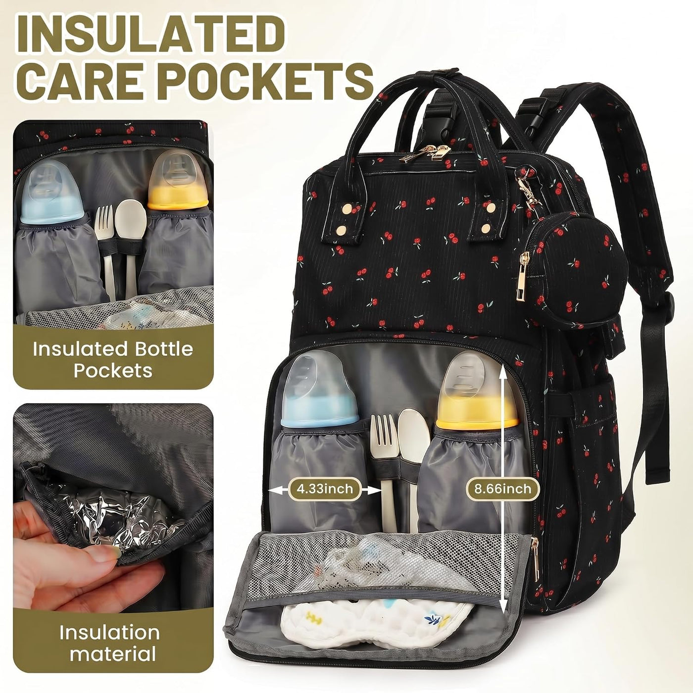 Lrenagao Mochila para pañales de bebé para mamá y papá, bolsa de pa...