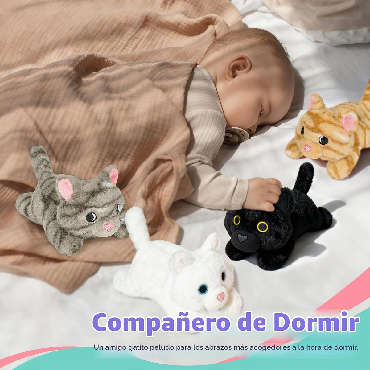 Onsoyours Original 5 piezas de animales de peluche de gato con bebé...