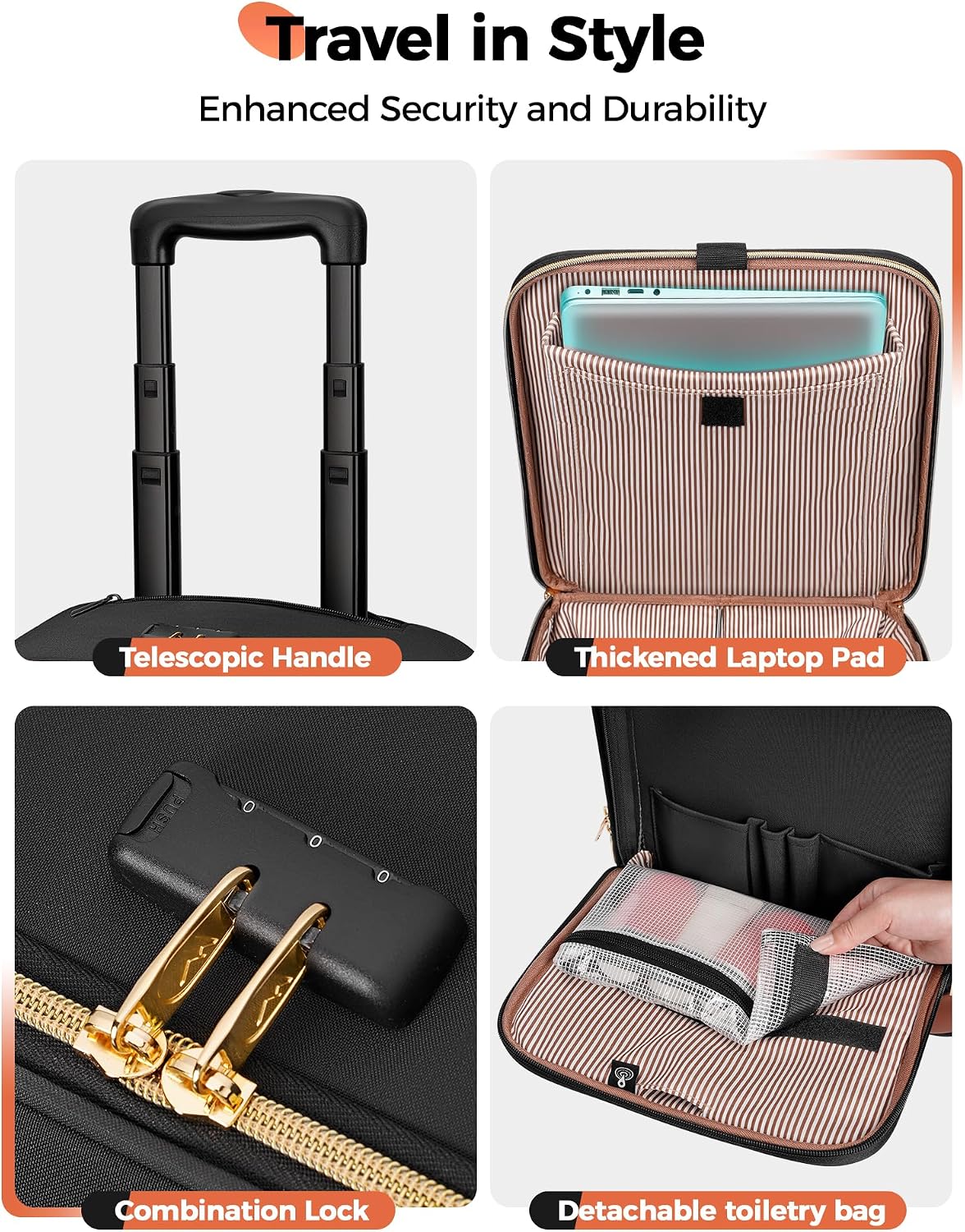 MATEIN - Maleta de mano para debajo del asiento con ruedas, bolsa r...