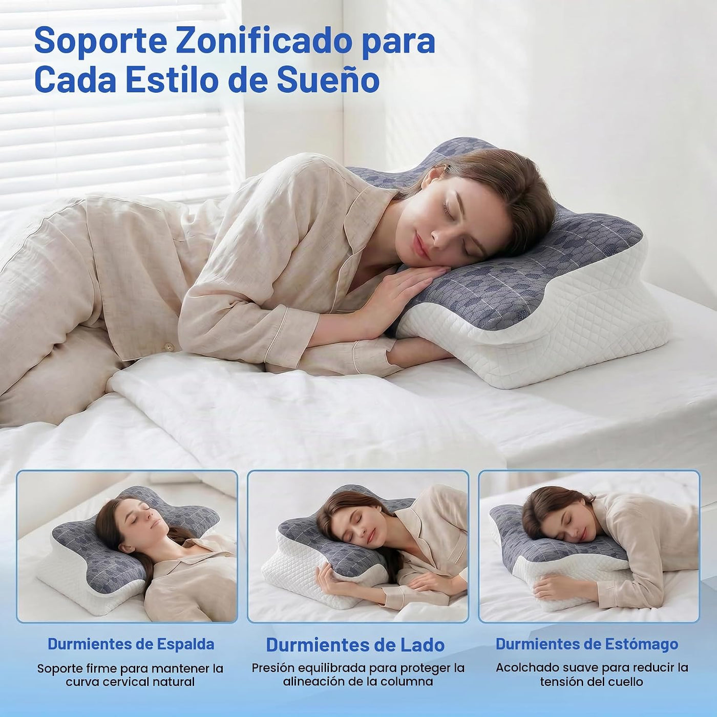 CHANCEE Almohada cervical para aliviar el dolor de cuello, almohada...