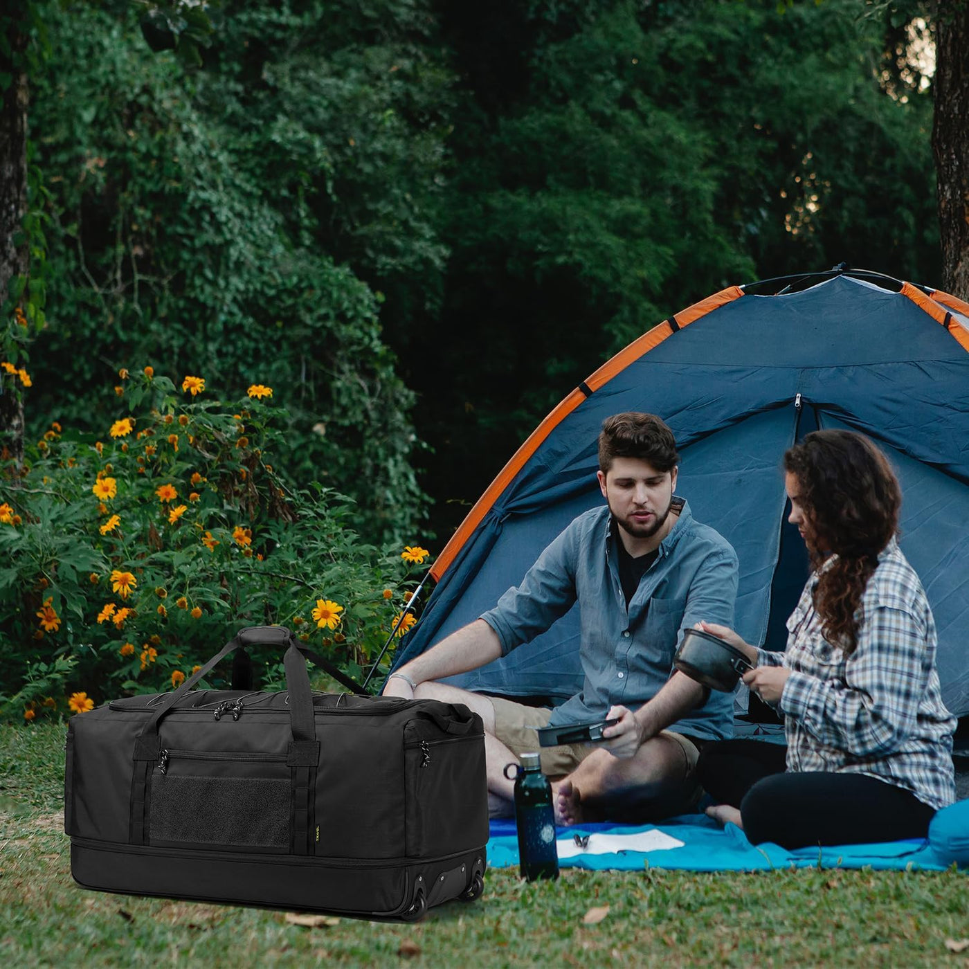 Laripwit Bolsa Duffle Plegable con Rueda Extra Grande 167L Expandib...