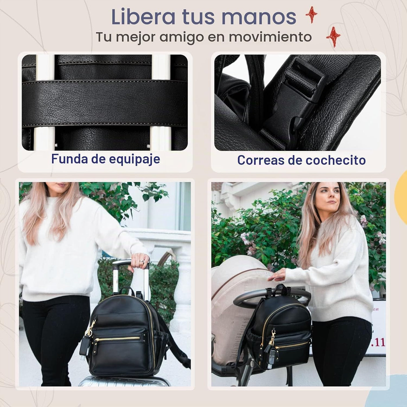 Miss Fong - Mochila pequeña para pañales, mini mochila para pañales...