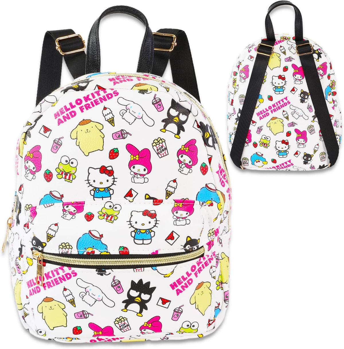 Hello Kitty and Friends - Mini mochila para niñas, piel sintética d...