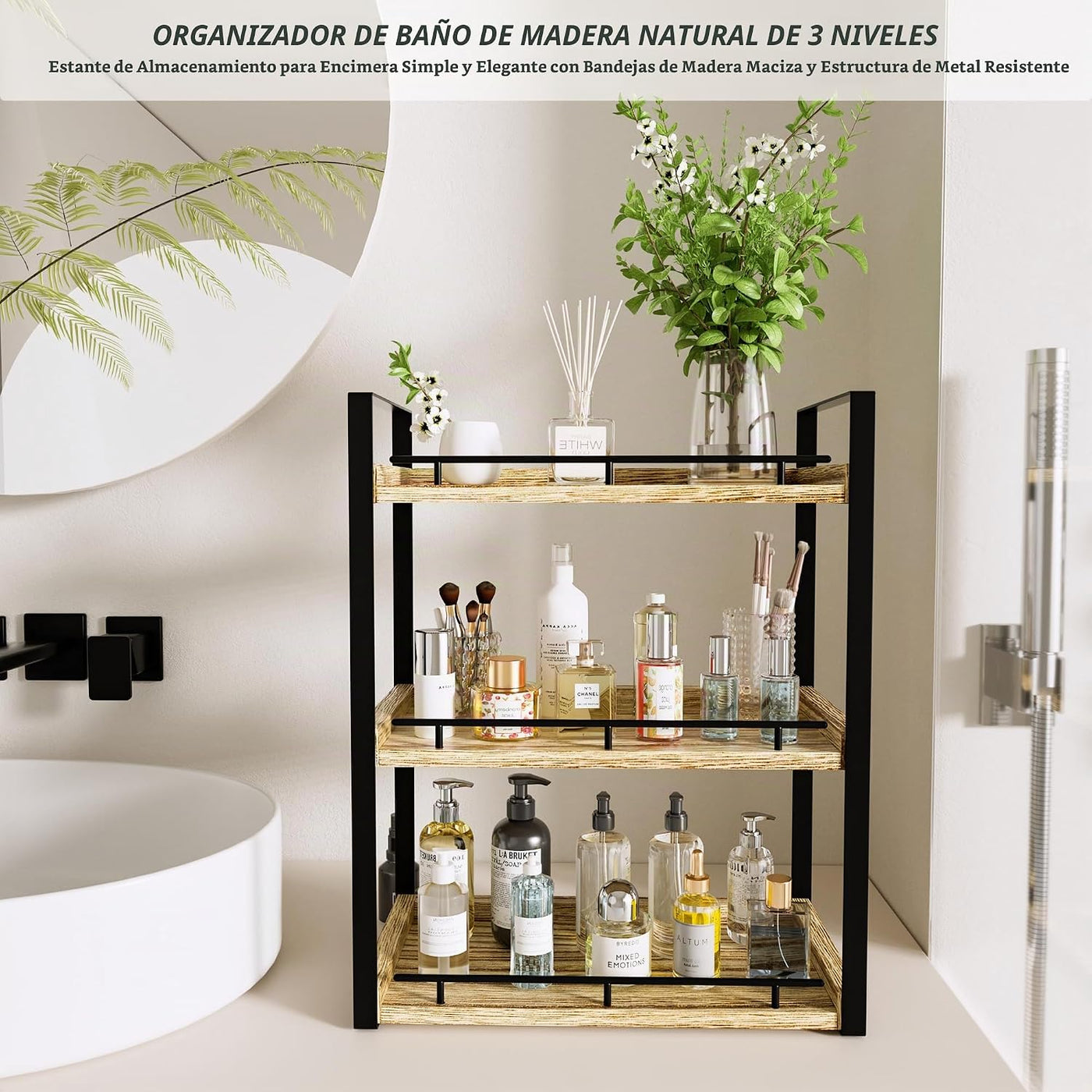 CeleVista Organizador de encimera de baño, estante de encimera de m...