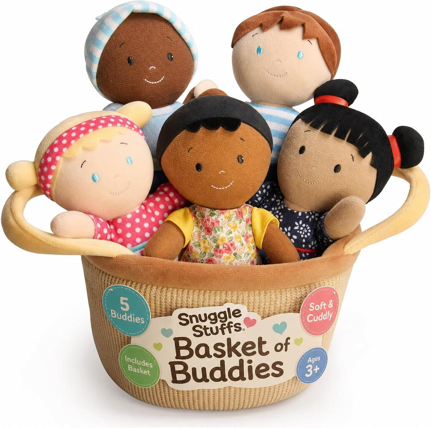 Snuggle Stuffs Canasta de Amigos de Peluche Diversidad Multicultura...