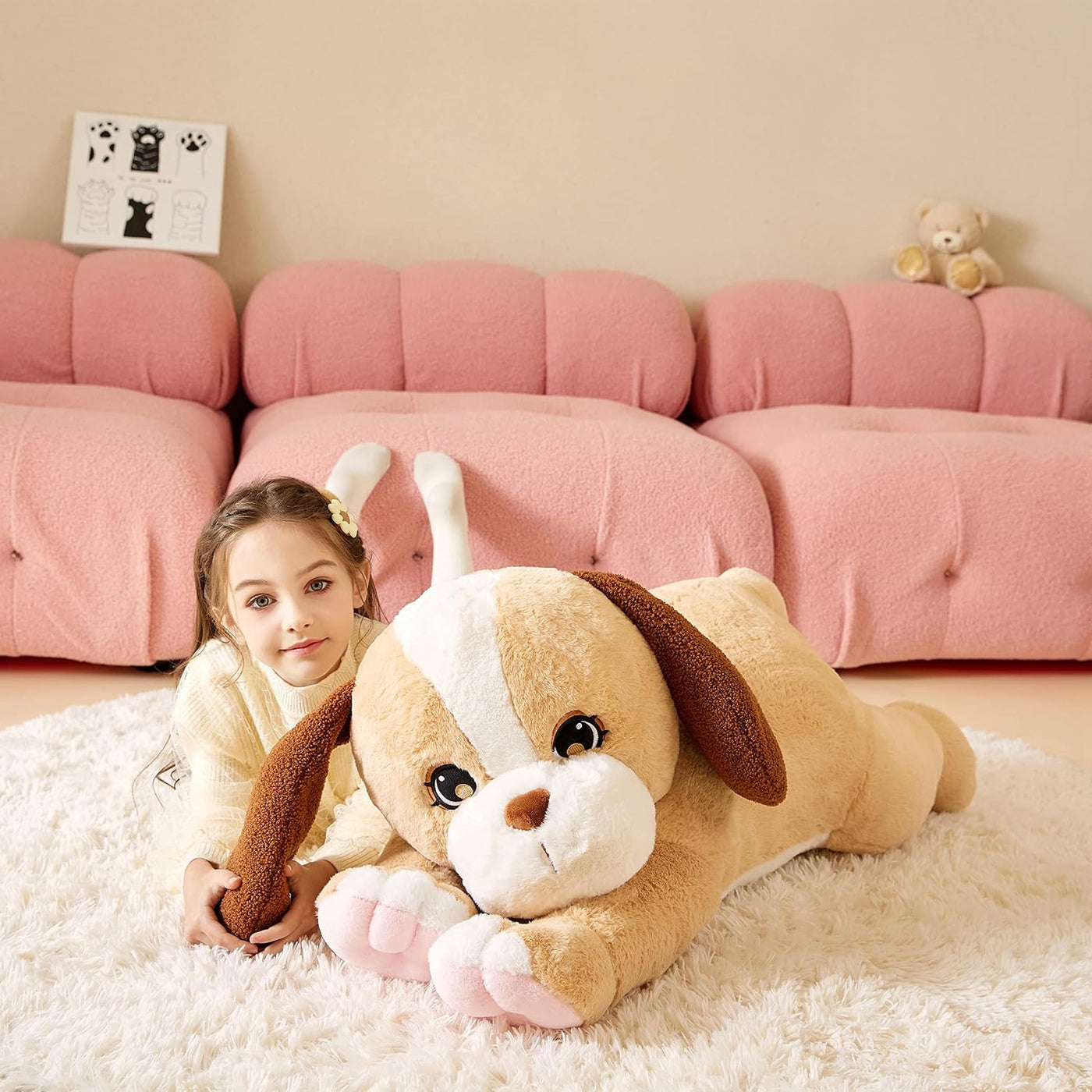 Tumyay Peluche de perro labrador gigante, juguete suave de peluche,...