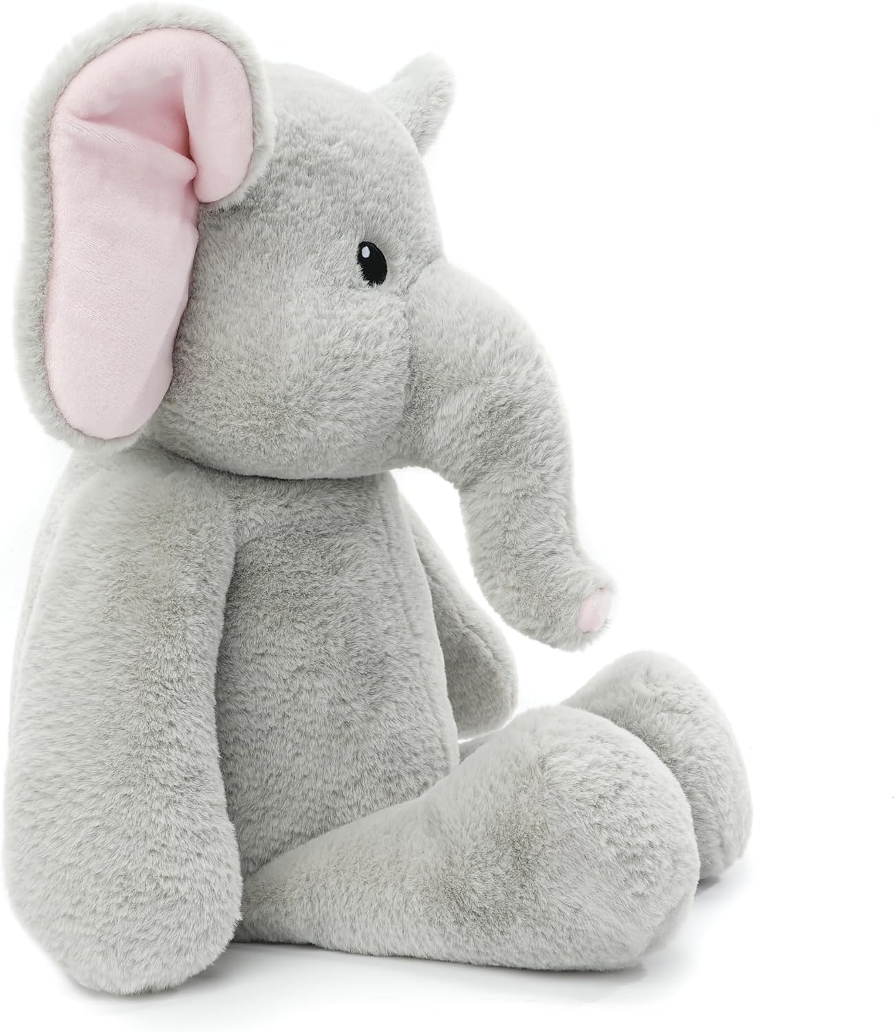 WEIGEDU Juguete de peluche de elefante de peluche aderezable, 24.4...