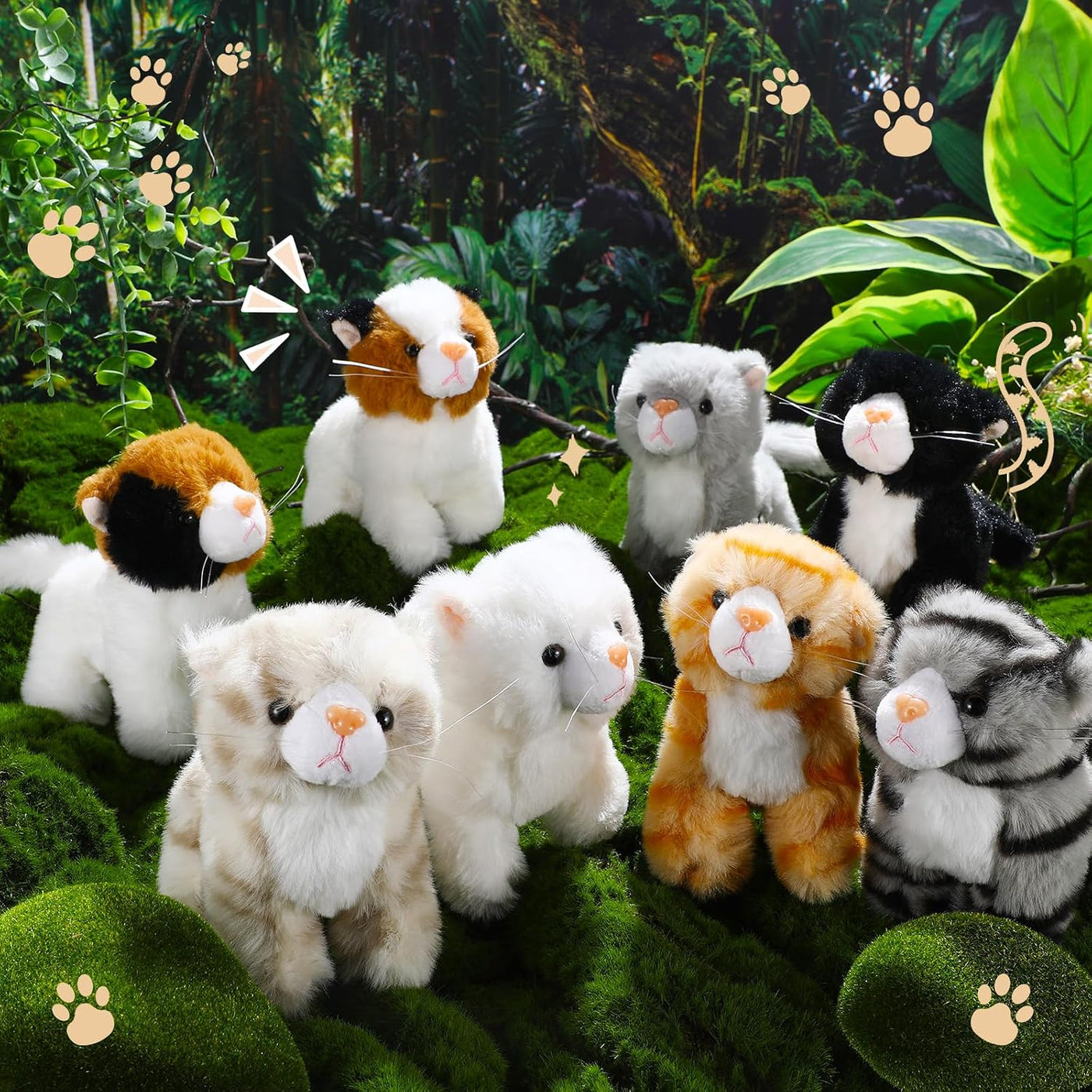 Sumind 8 piezas de animales de peluche de gato a granel de 5 pulgad...