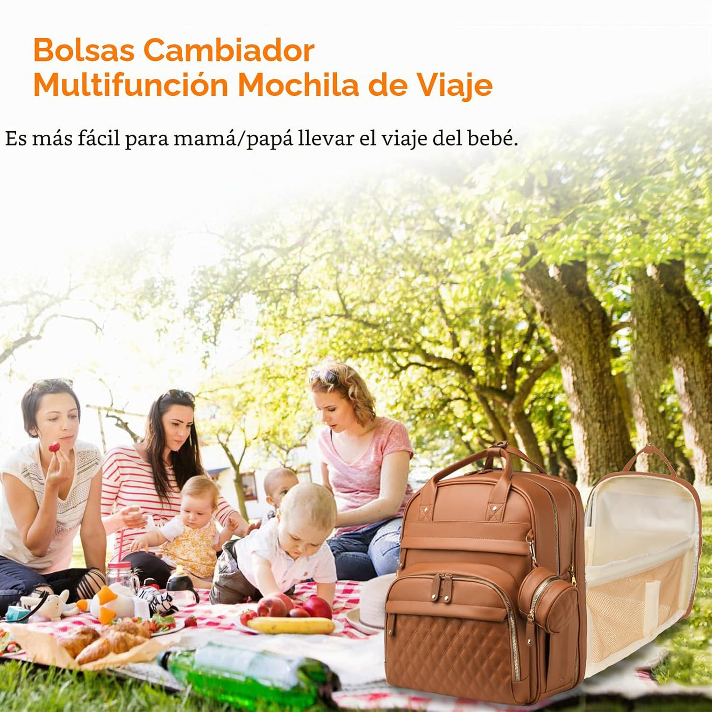Astro alan - Bolsa de pañales con cambiador, mochila impermeable 3...