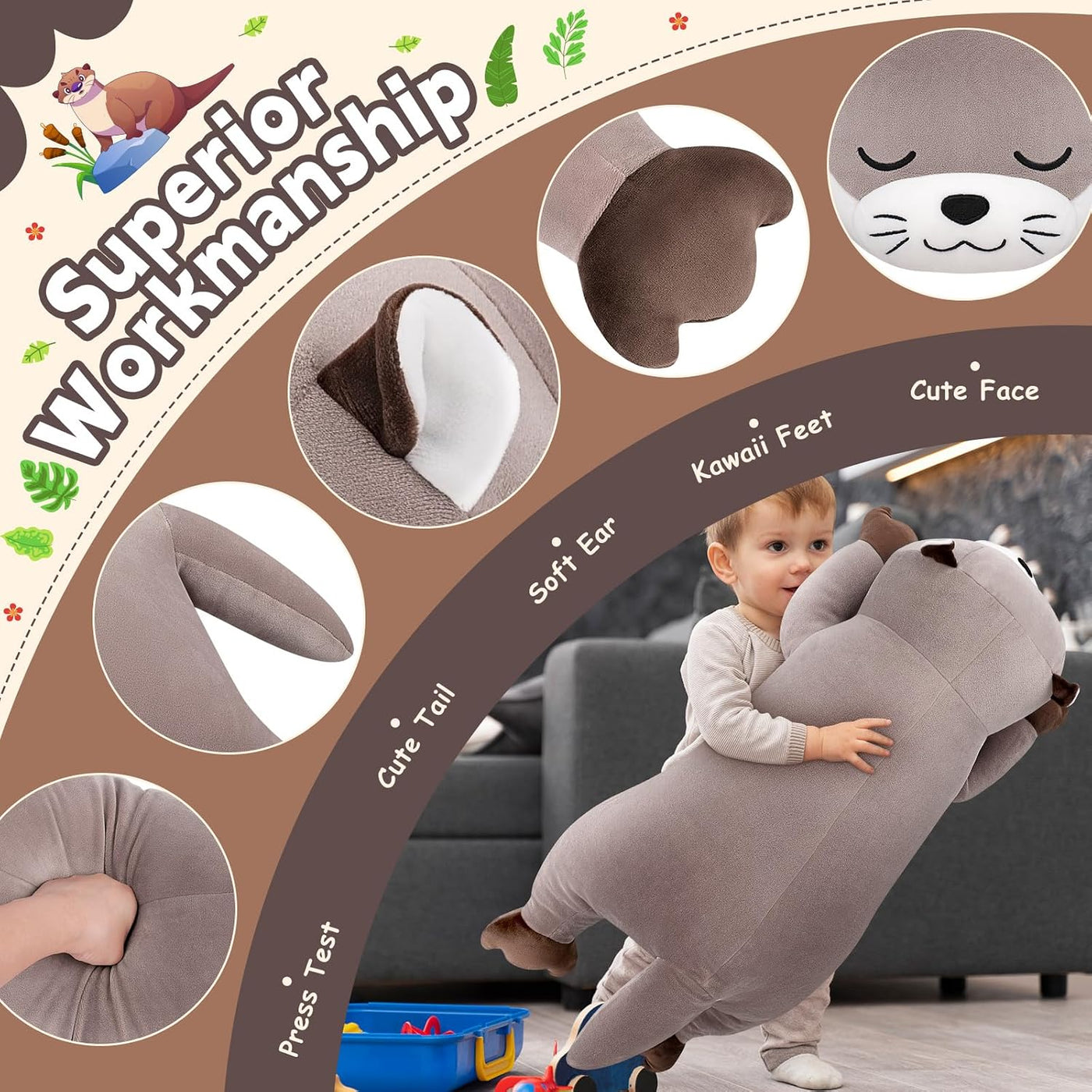Auspicious beginning Animal de peluche de nutria gigante de 30 pulg...