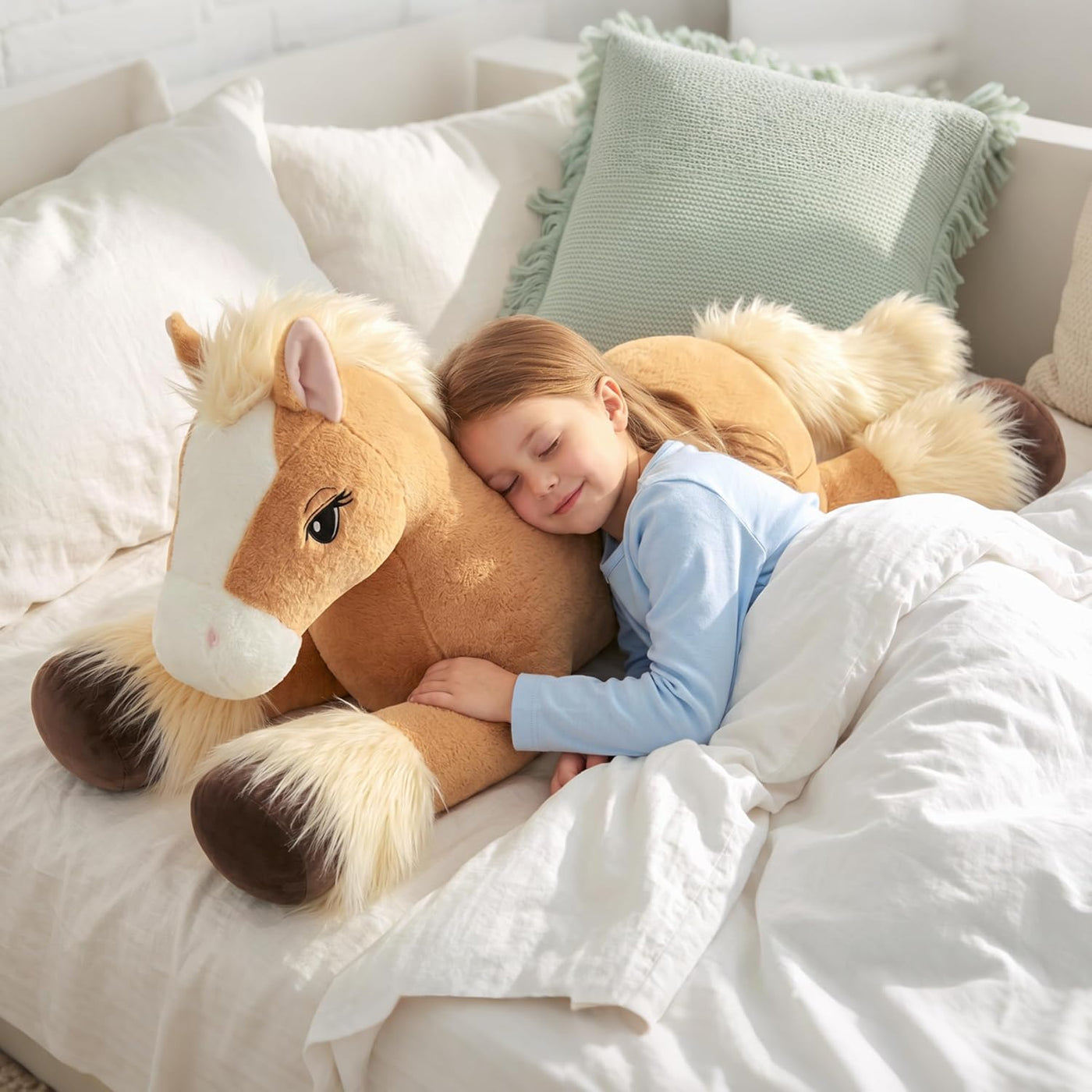 IKASA Animal de peluche de caballo gigante de 47 pulgadas, súper su...