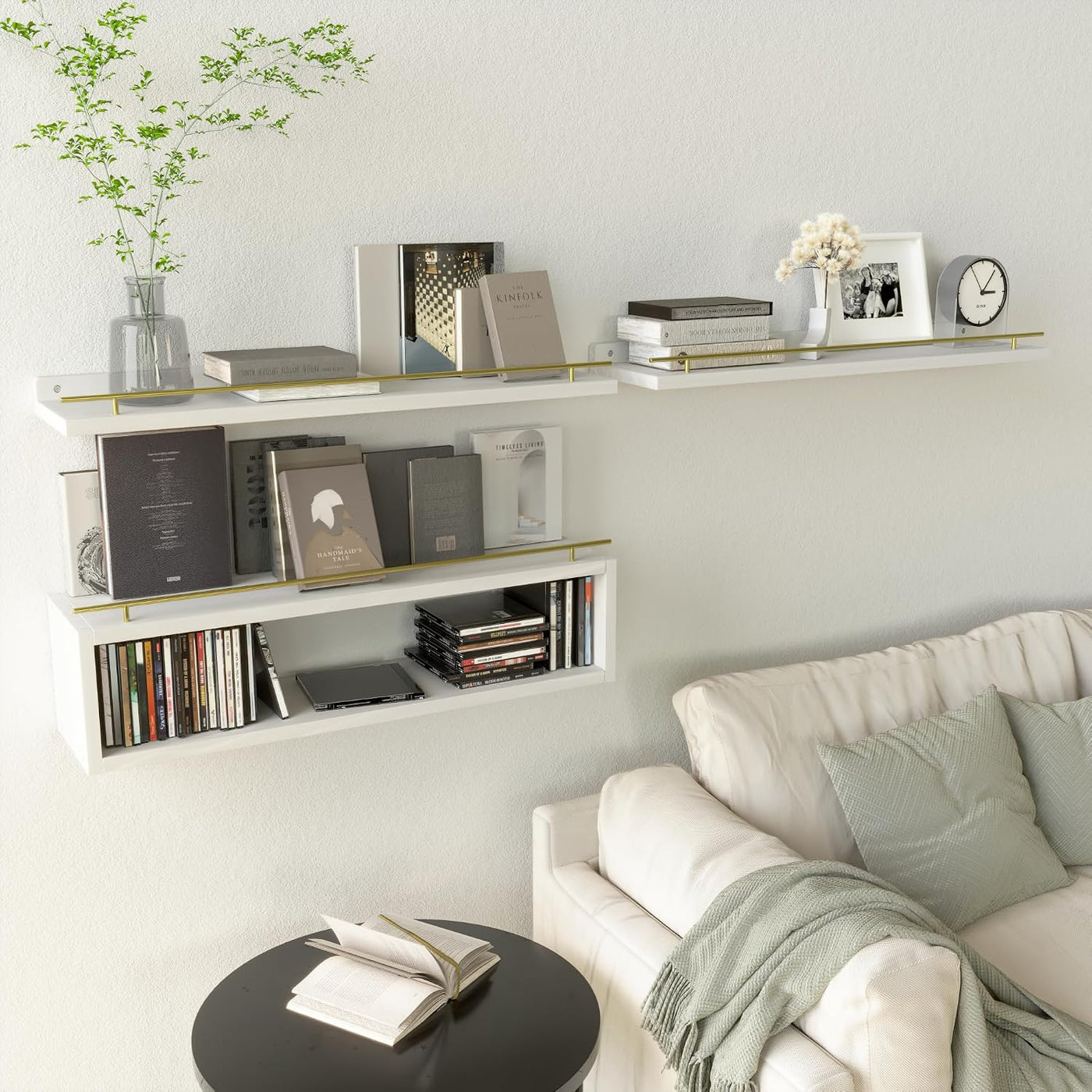 WOPITUES Estantes flotantes para pared de 24 pulgadas con estante d...