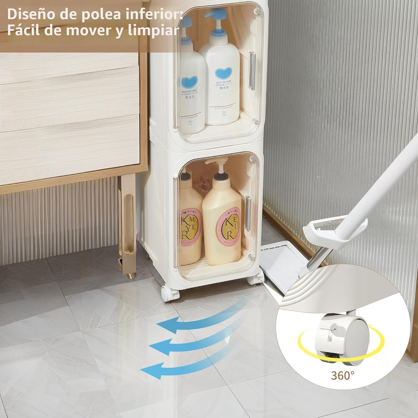 LXLXXL Armario de almacenamiento estrecho para baño delgado con rue...