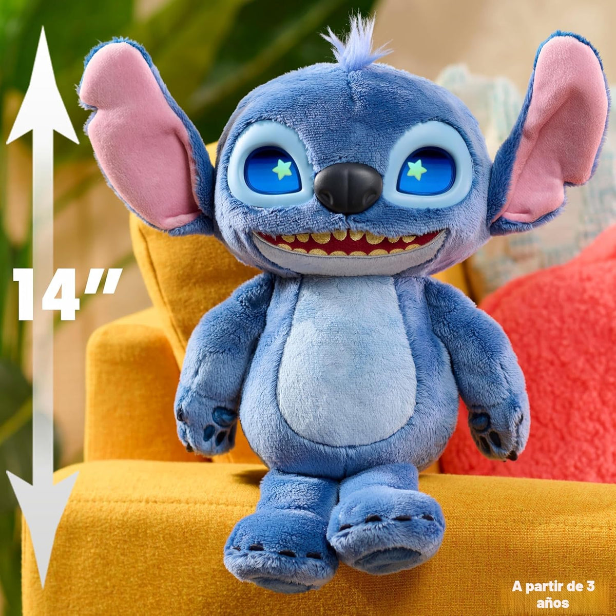 Disney Stitch Just Play Many Moods - Peluche interactivo de 14 pulg...