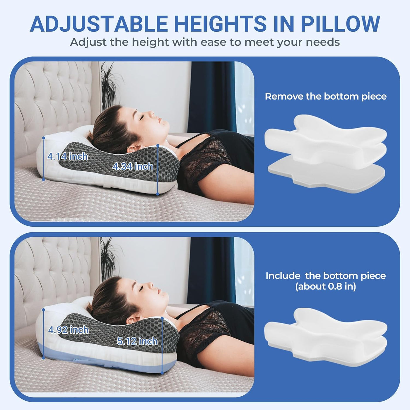 Elviros Almohada CPAP HSA\/FSA para personas que duermen boca arrib...