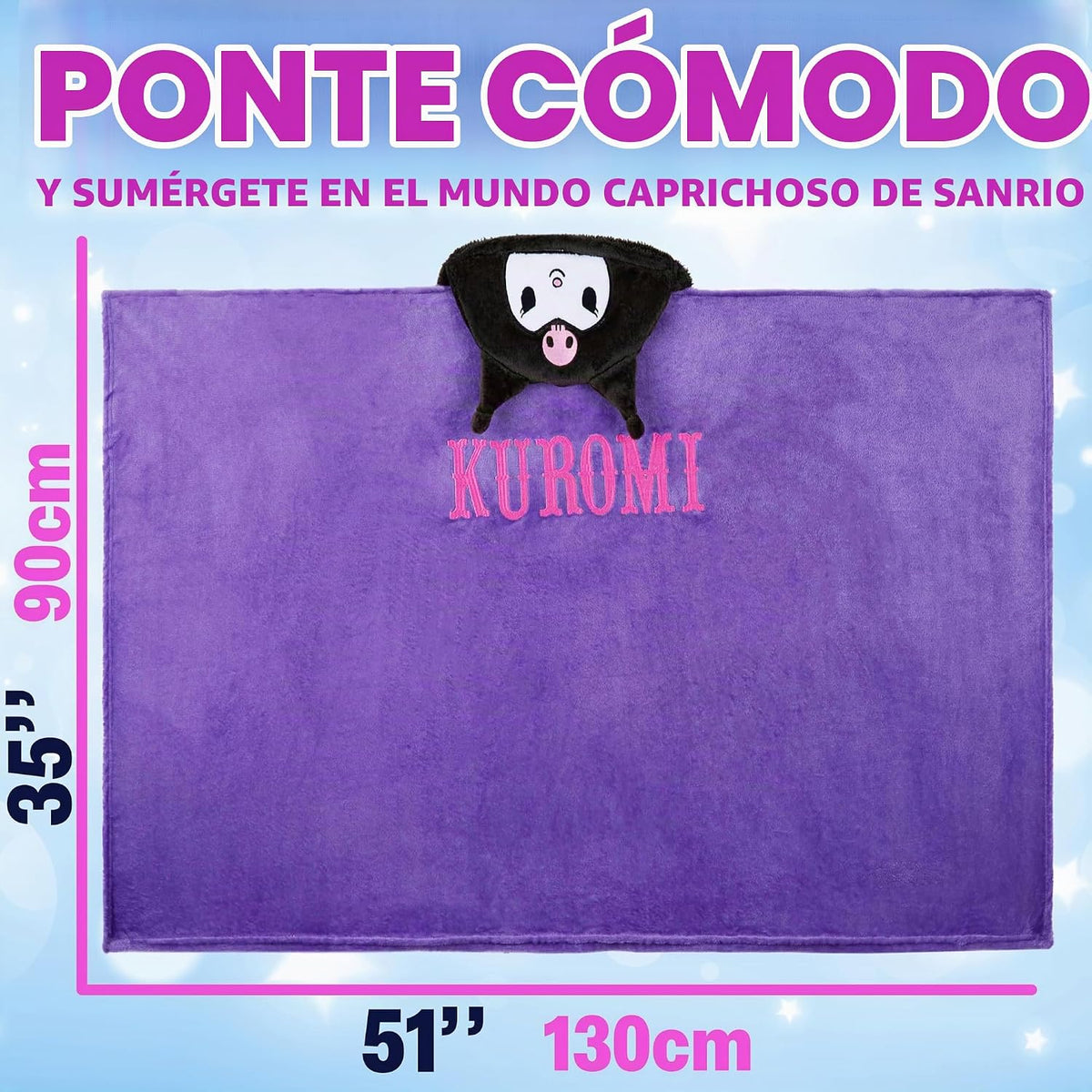Hello Kitty Sanrio - Manta con capucha para niñas, Kuromi Cinnamoro...