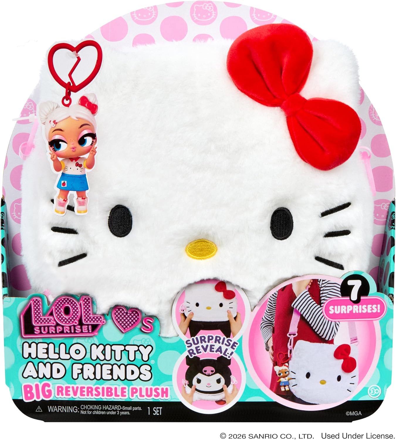 LOL Surprise Loves Hello Kitty and Friends - Peluche reversible gra...