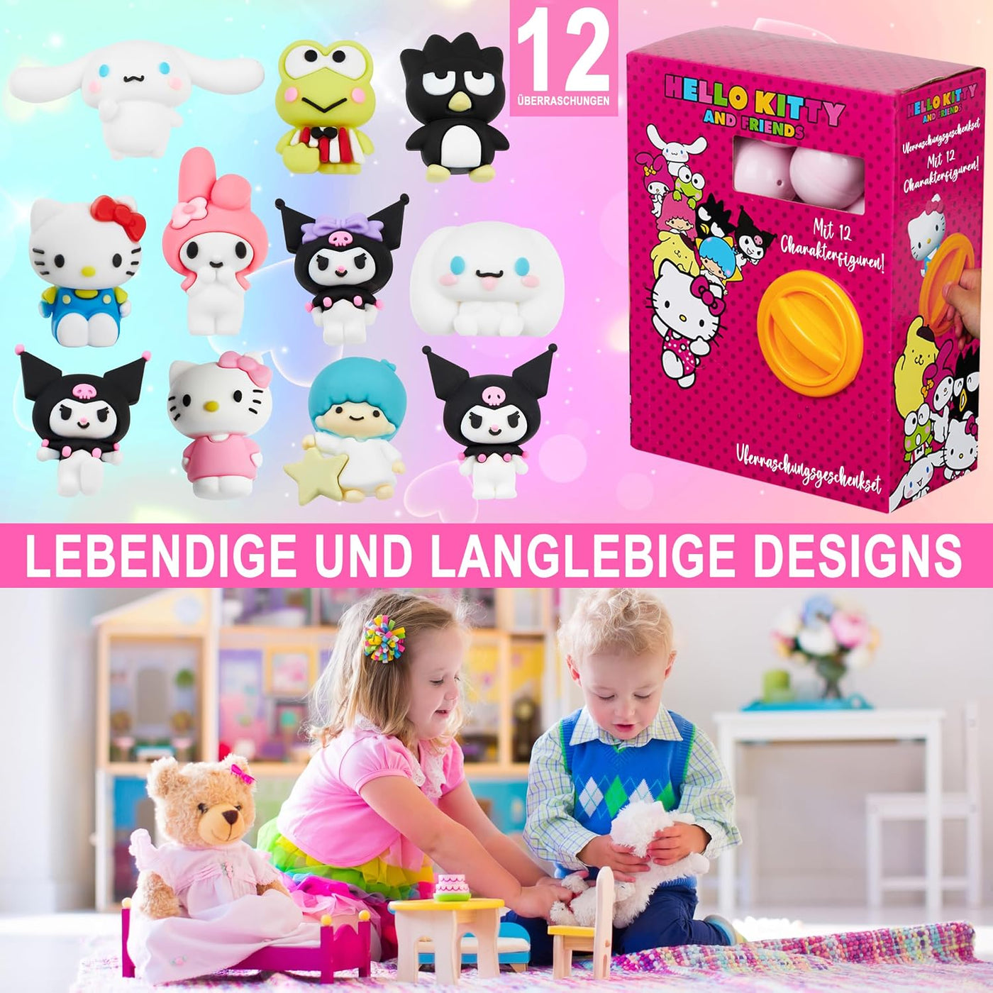 Hello Kitty y amigos: cápsulas sorpresa misteriosas con 12 piezas d...