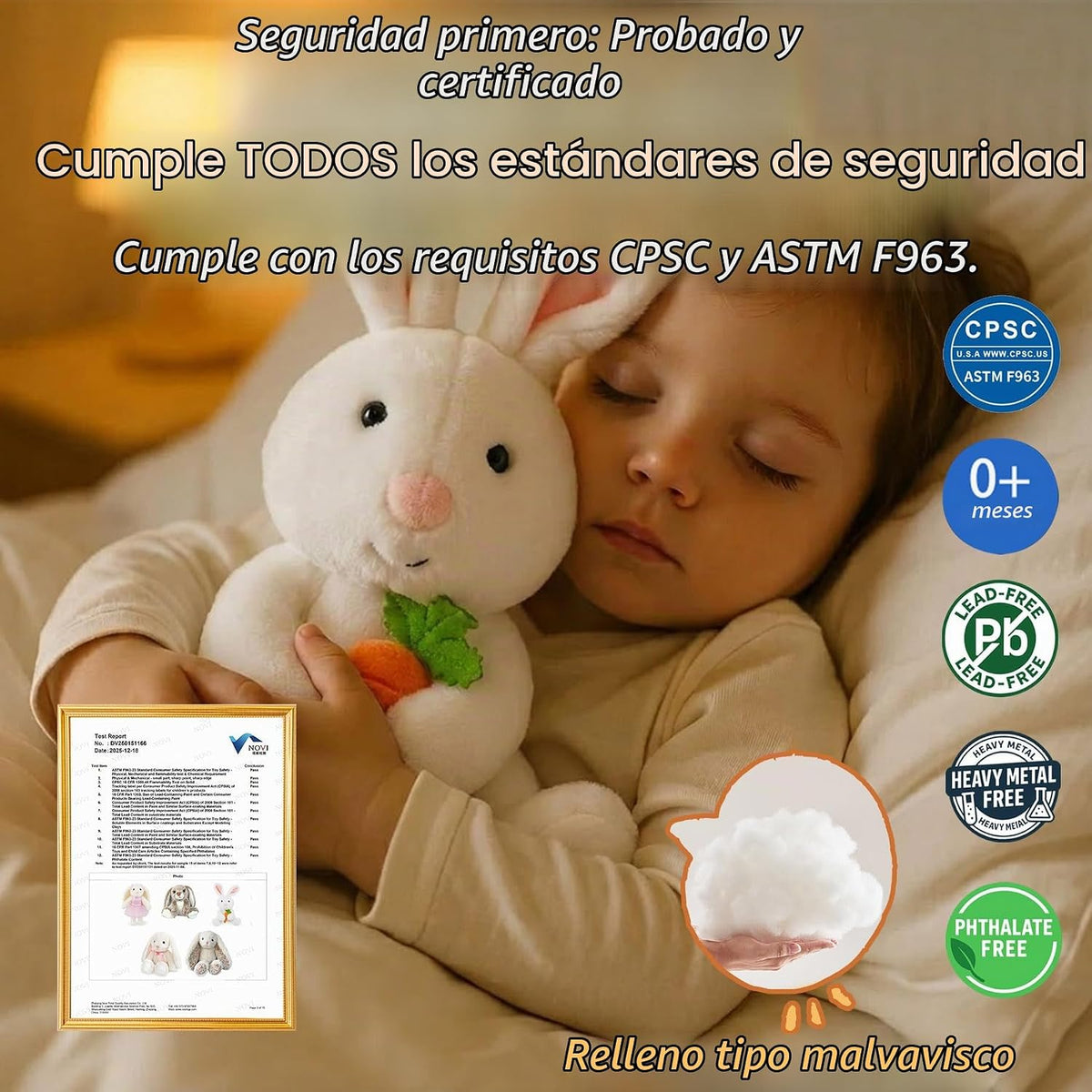 okegztoa Peluche de conejo sosteniendo zanahoria, juguete suave con...