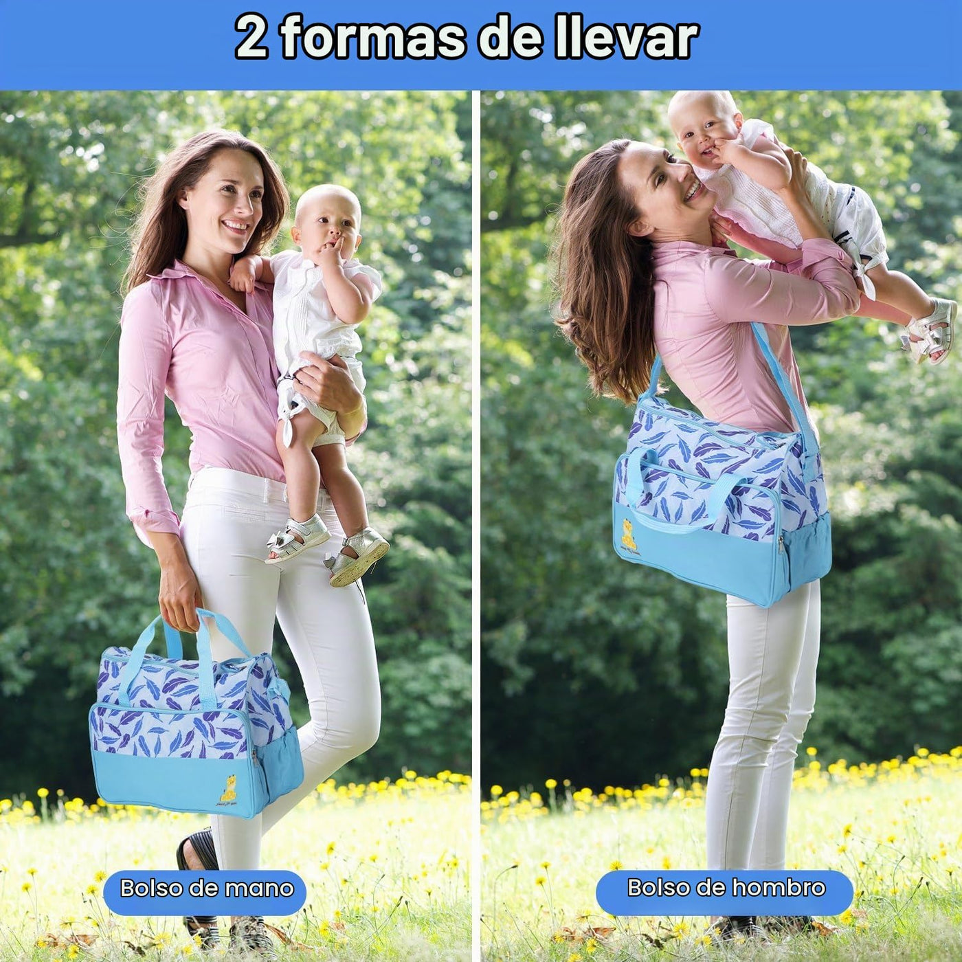 Moclever Juego de 5 bolsas de pañales - Bolsas de bebé para mamá, A...