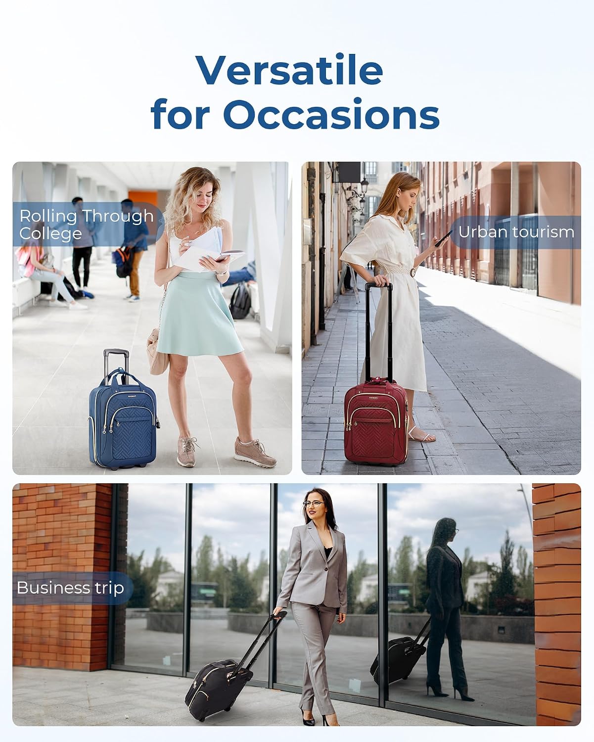 BAGSMART - Maleta de mano para debajo del asiento, maleta suave de...