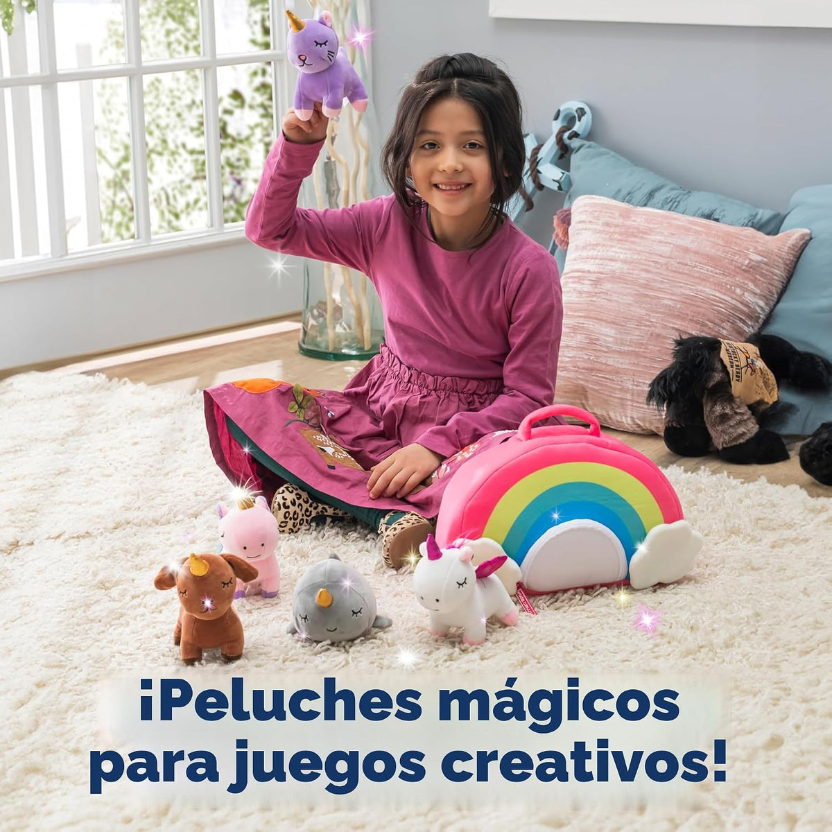 PixieCrush Juego de animales de peluche de unicornio, 5 juguetes de...