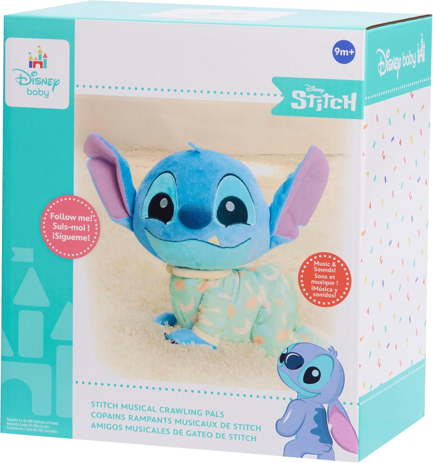 Disney Baby Musical Crawling and Talking Pals, Stitch, juguete de p...