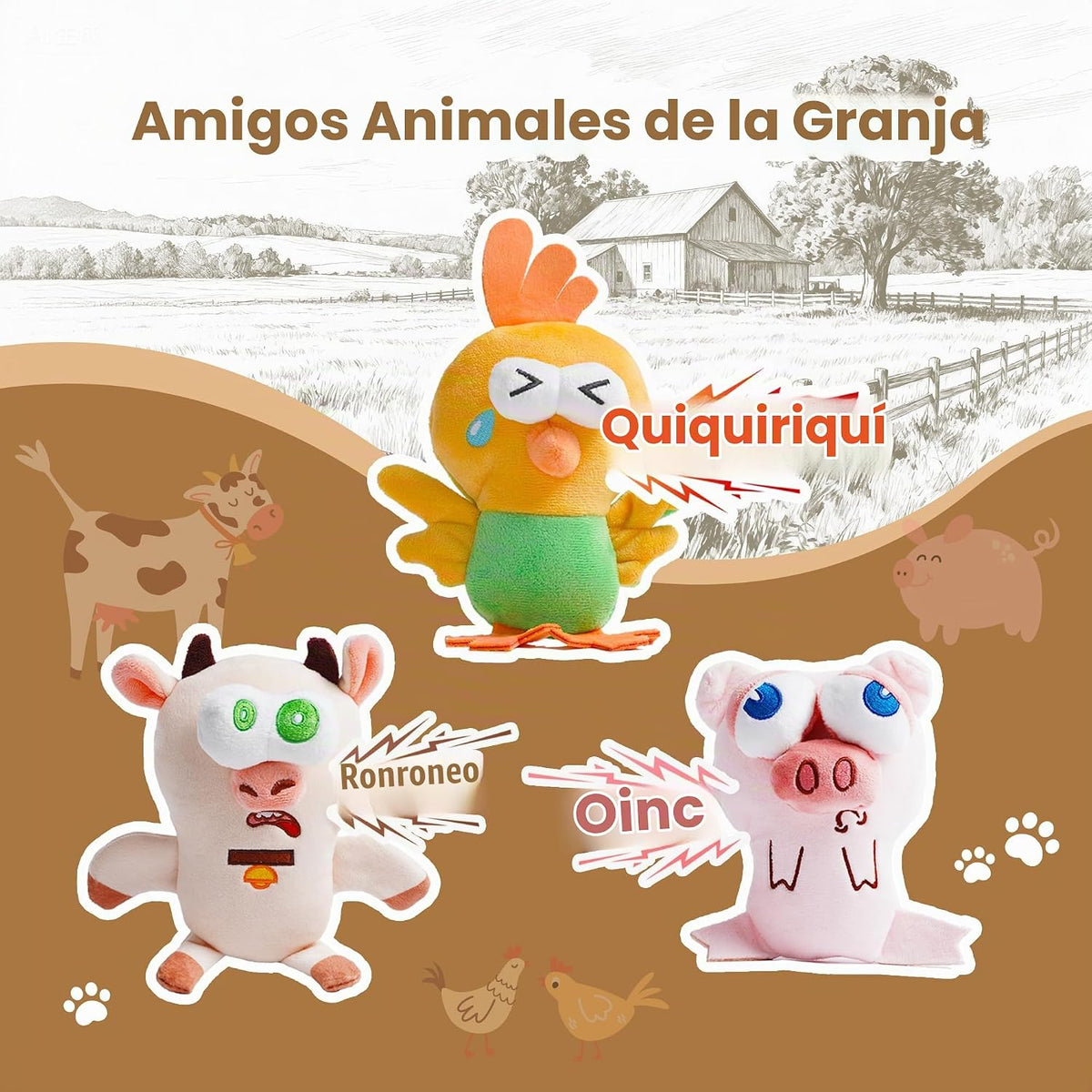 Nocciola - Juguetes chirriantes para perros, juguetes de peluche du...