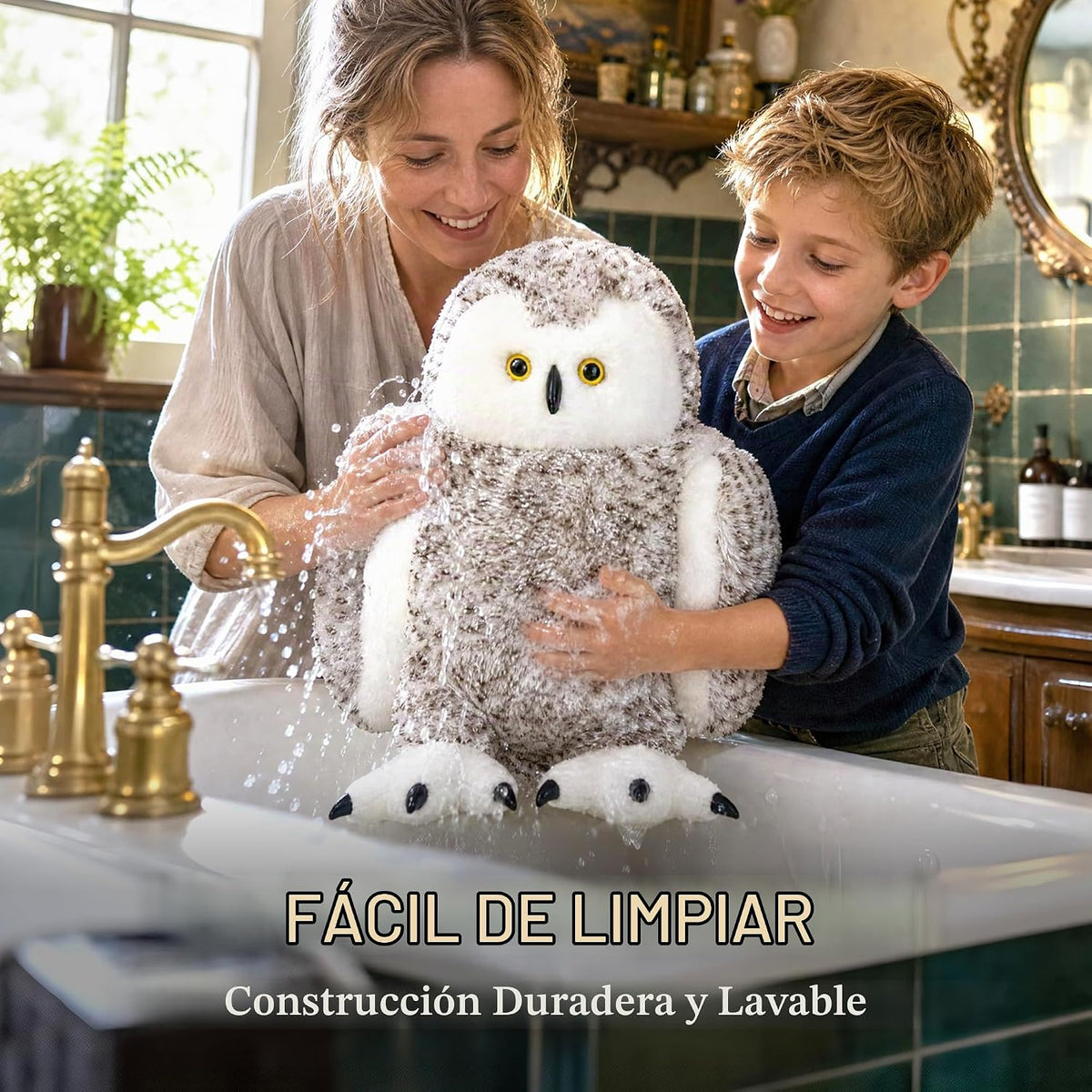 IKASA Juguete de peluche gigante realista de búho nevado, 17 pulgad...
