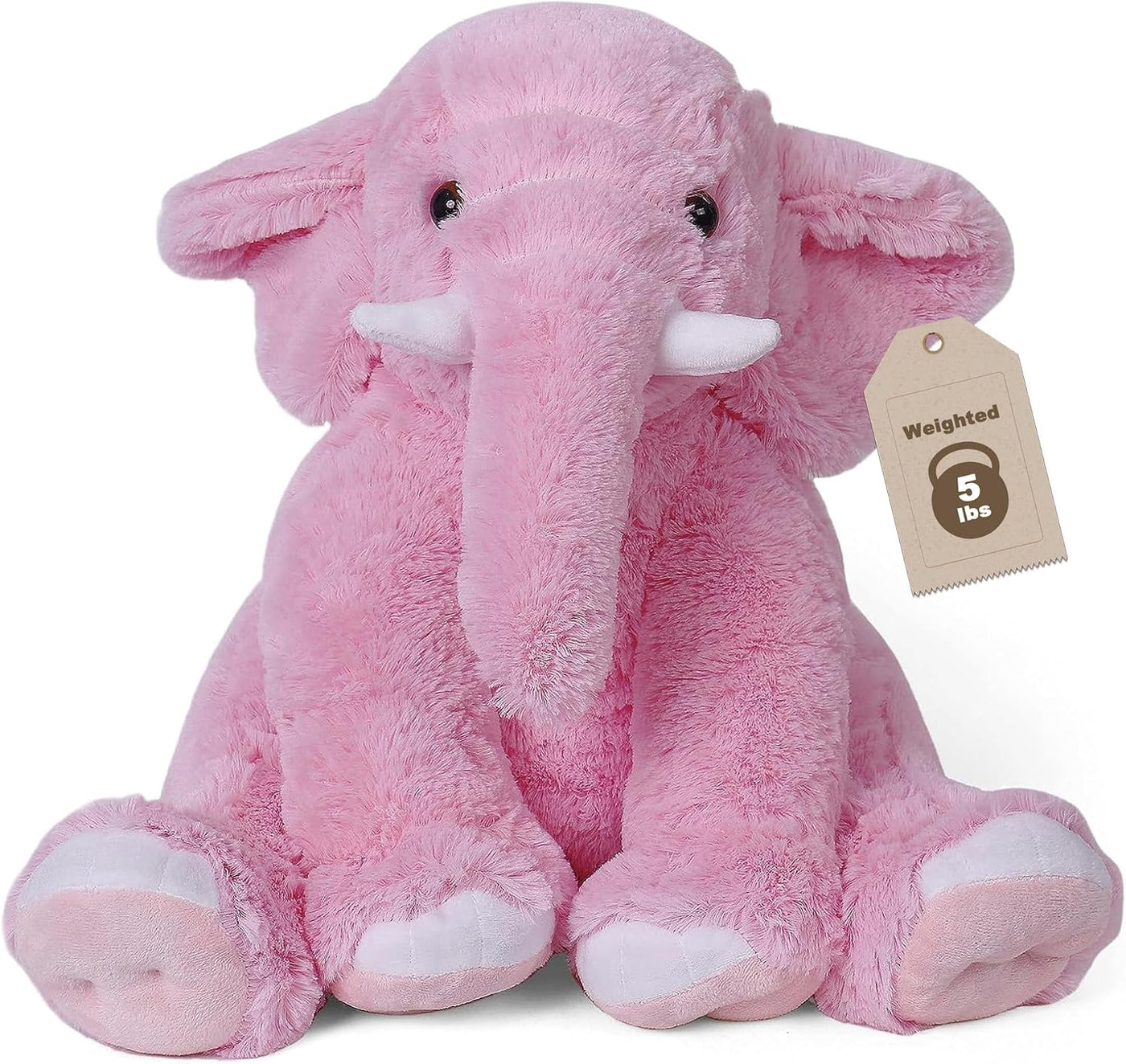 JellyMallow Animales de peluche con peso de elefante, 5 libras y 16...