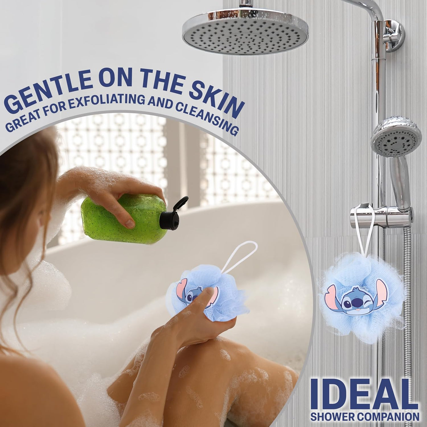 Get Trend Disney Stitch - Juego de accesorios de ducha y neceser tr...