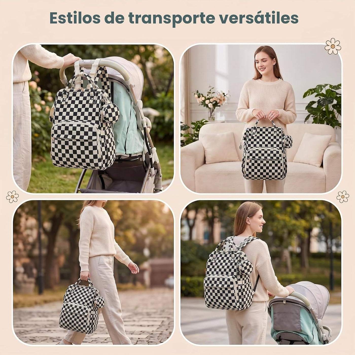 Lrenagao Mochila para pañales de bebé para mamá y papá, bolsa de pa...
