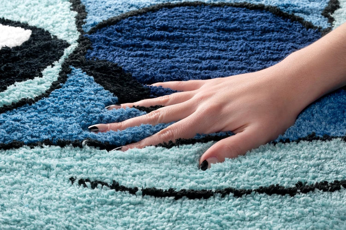 Jay Franco Alfombra de acento de felpa azul de Lilo y Stitch de Dis...