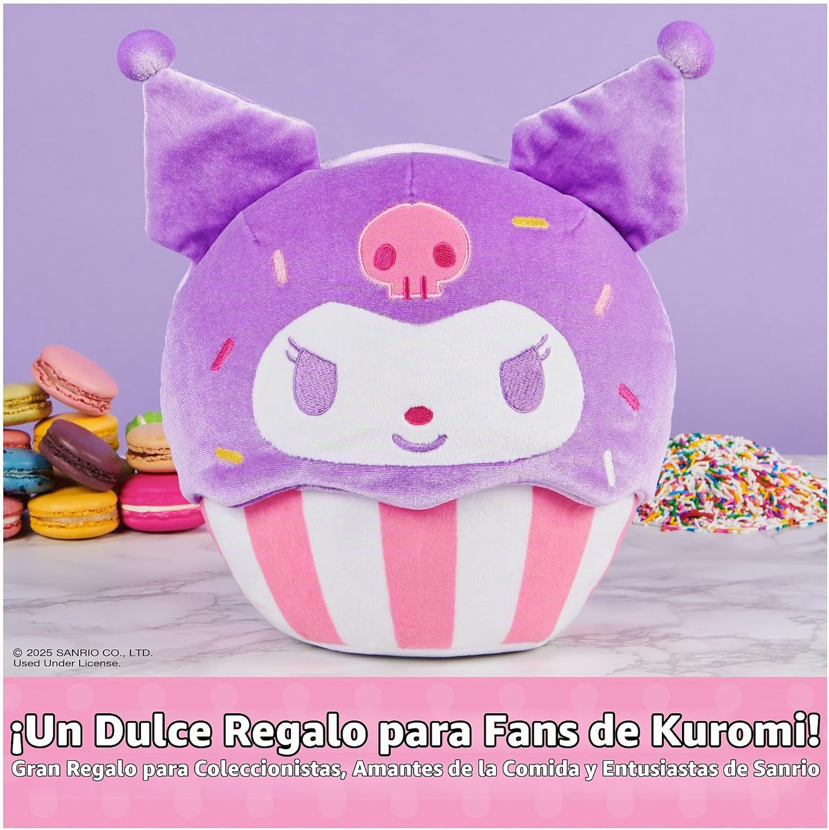 GUND Sanrio Kuromi Cupcake - Juguete de peluche de postre de 8 pulg...