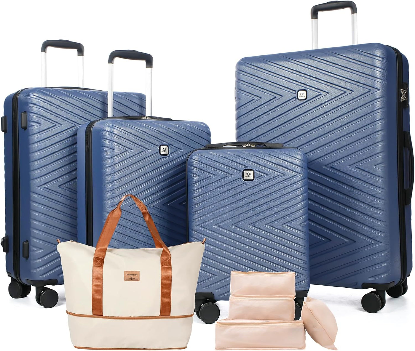 Travelhouse Juego de equipaje, maletas rígidas expandibles de 24 pu...