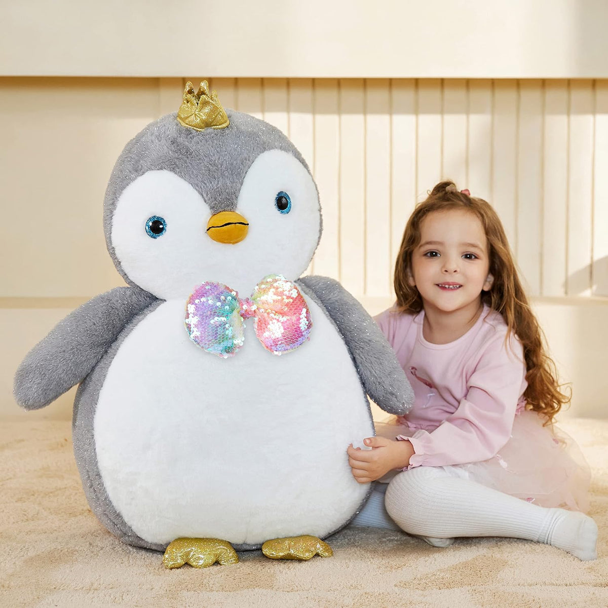 EARTHSOUND - Peluche gigante de pingüino de felpa de tamaño grande,...
