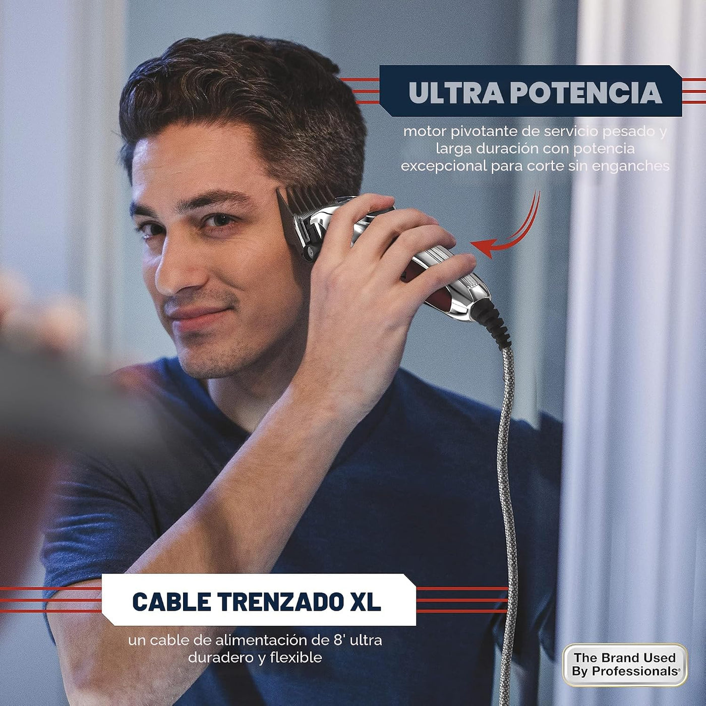 Wahl Cortadora de pelo con cable de torsión ultra silenciosa USA Pr...
