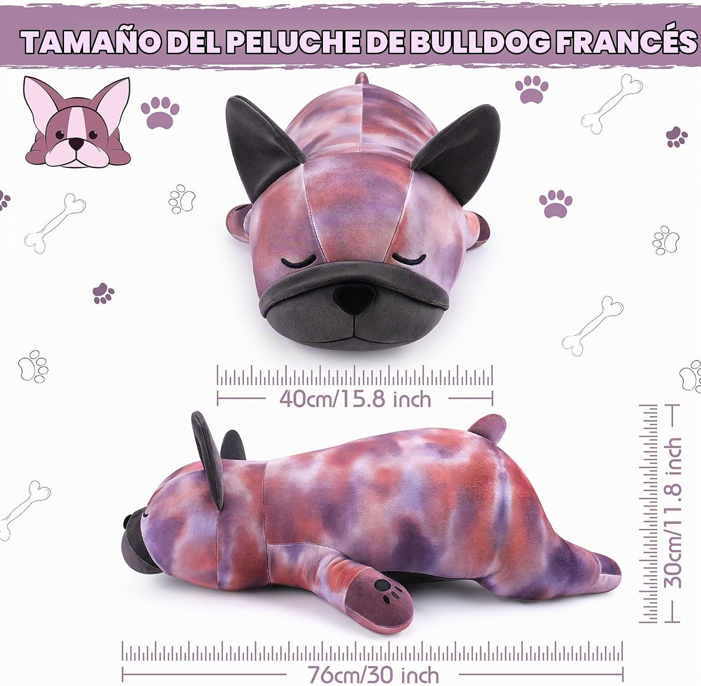 Auspicious beginning Peluche de bulldog francés gigante de 30 pulga...