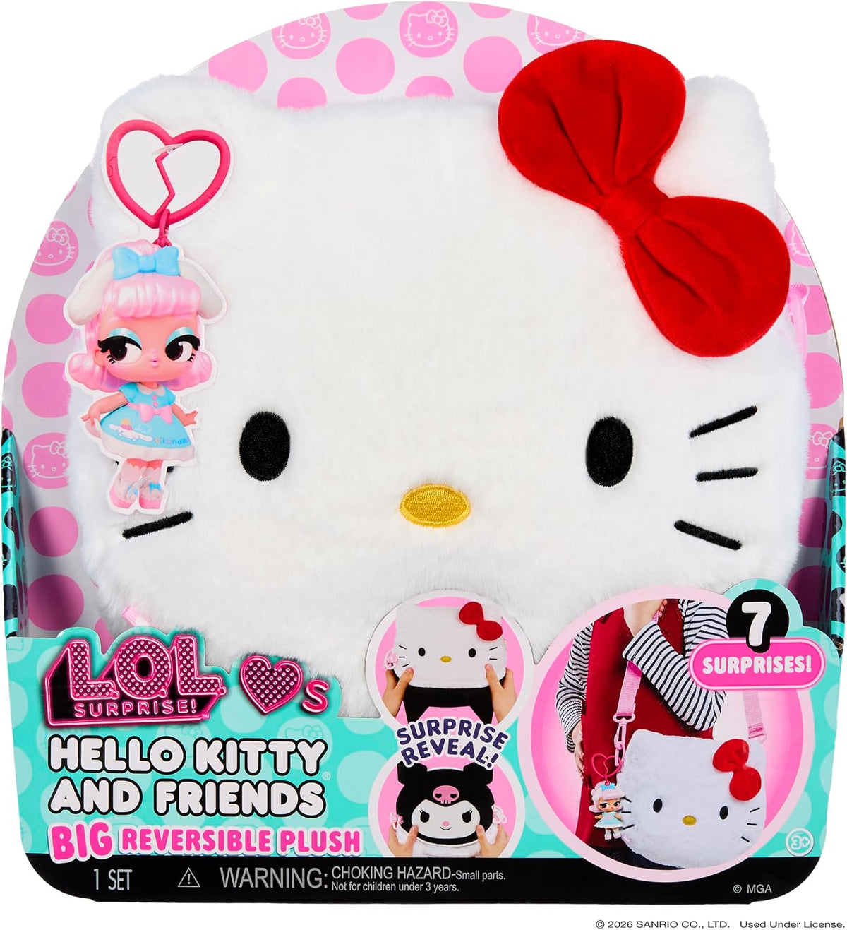 LOL Surprise Loves Hello Kitty and Friends - Peluche reversible gra...