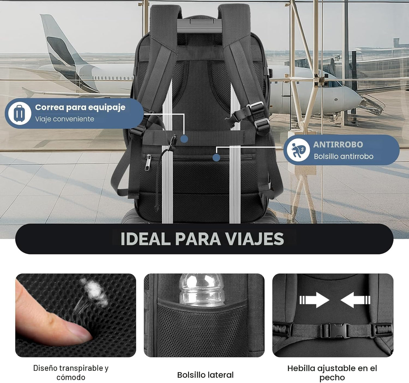 Sirmaeed Mochila de Equipaje de Mano, Mochila Extra Grande para Lap...