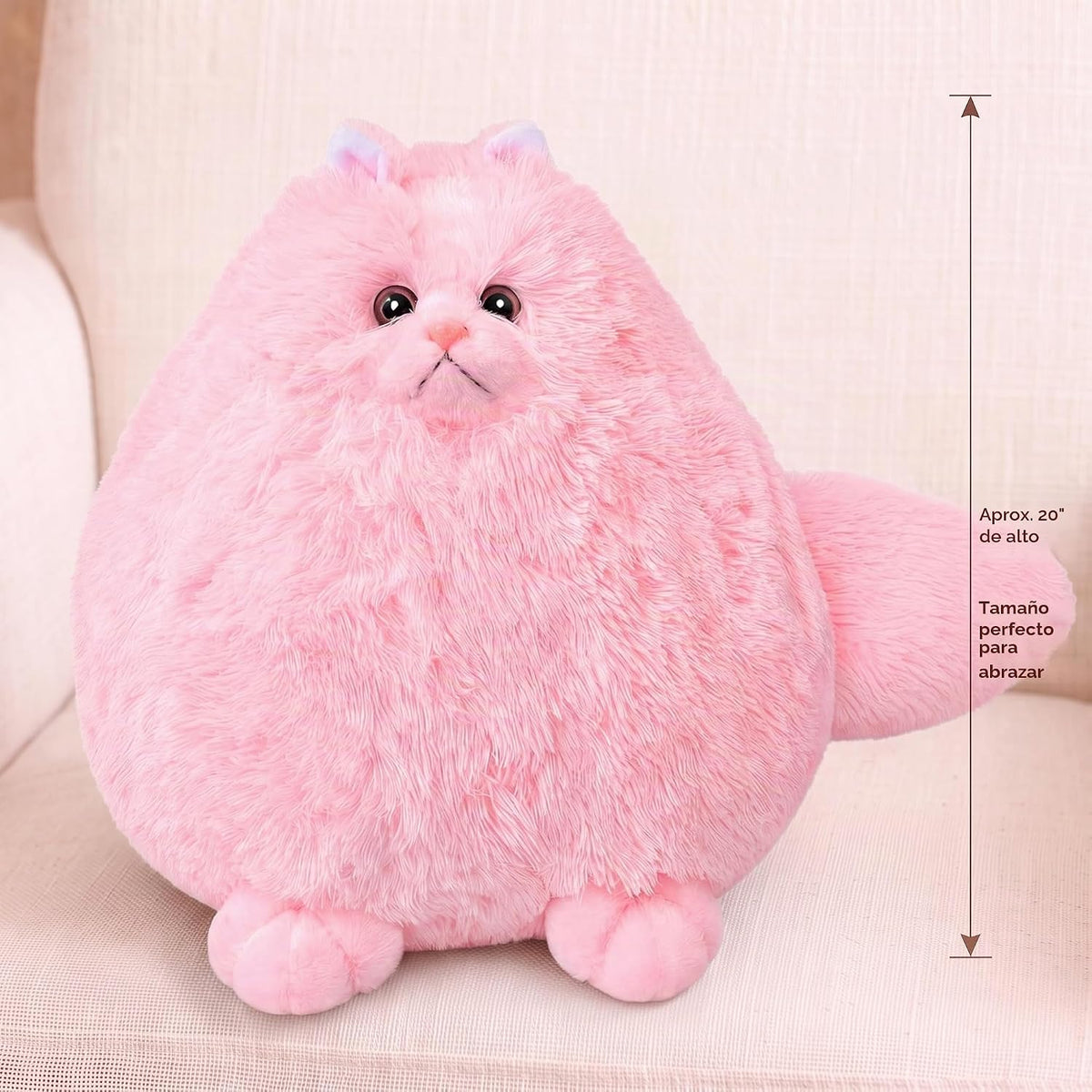 Winsterch - Gato de peluche gigante rosa, peluche grande de 20 pulg...