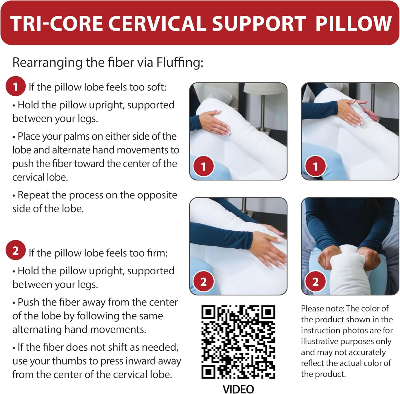Almohada cervical ergonómica Tri-Core para alivio del dolor de cuel...