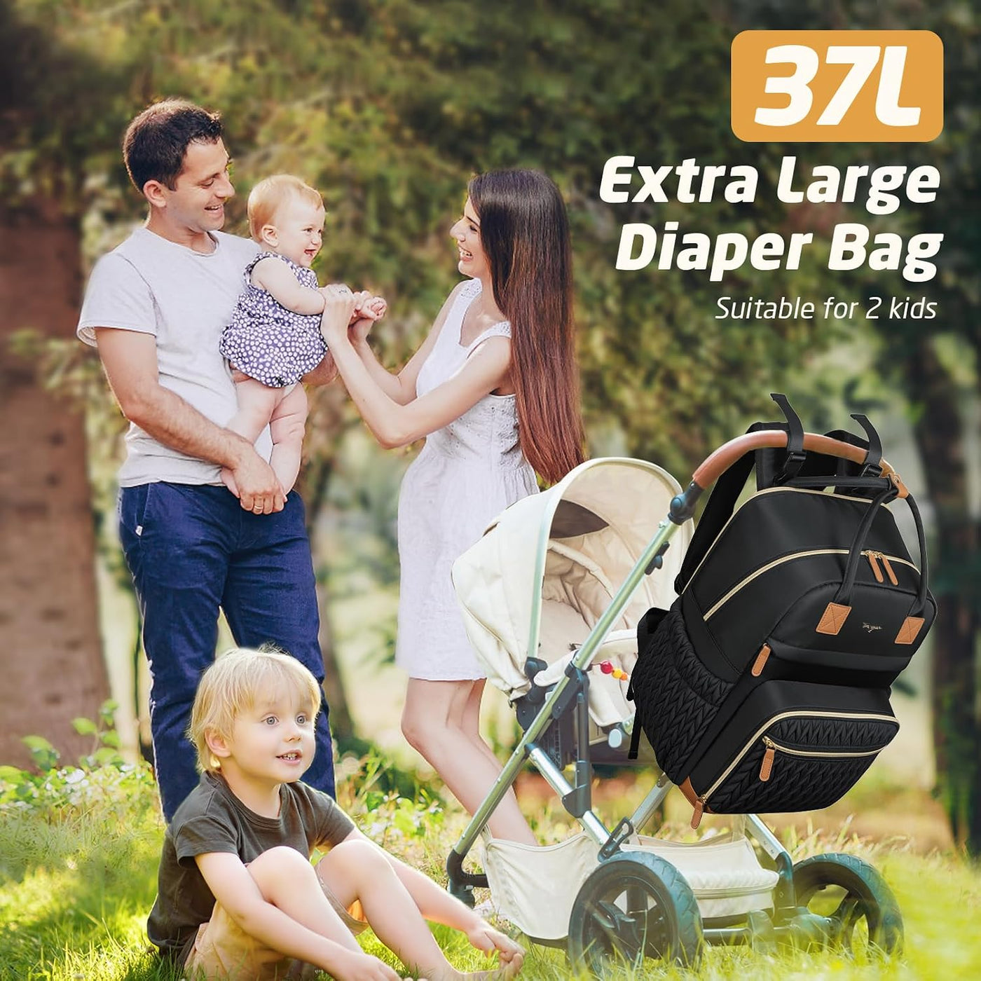 Tonyeee Mochila para pañales, bolsa de pañales extra grande para 2...