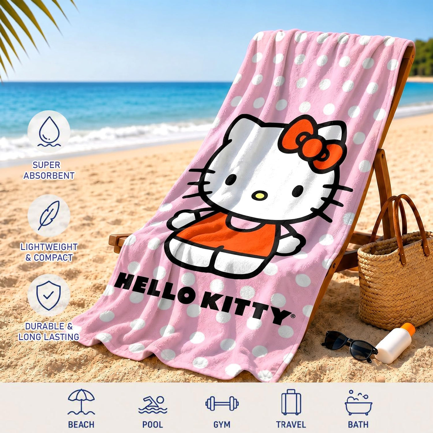 Hello Kitty Paquete de 2 toallas de playa \u2013 Paquete con toalla...