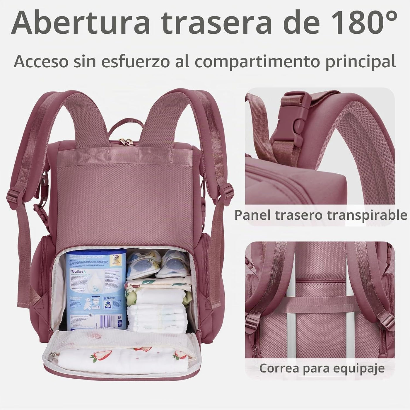 CEI-CEI Bolsa de pañales de neopreno, mochila grande para recién na...