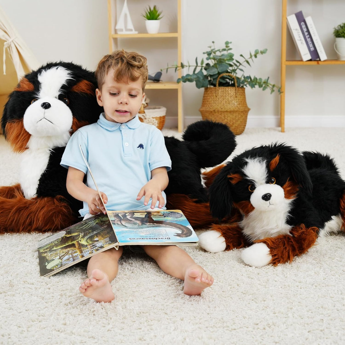 AmyToo Animal de peluche con peso, cachorro de peluche suave, perro...