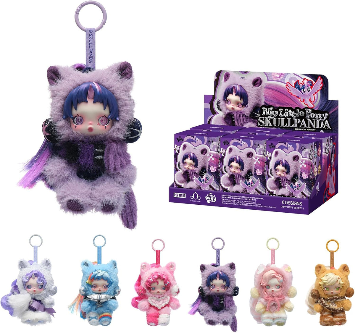 POP MART Skullpanda × My Little Pony Serie Muñeca de Peluche Colgan...