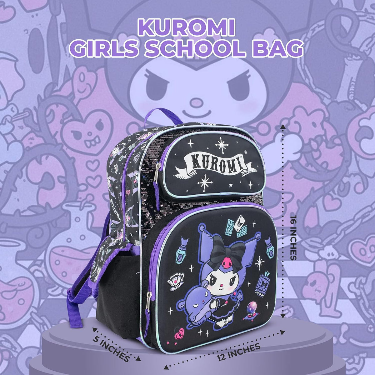 AI ACCESSORY INNOVATIONS Mochila para niños, Kuromi, Estándar