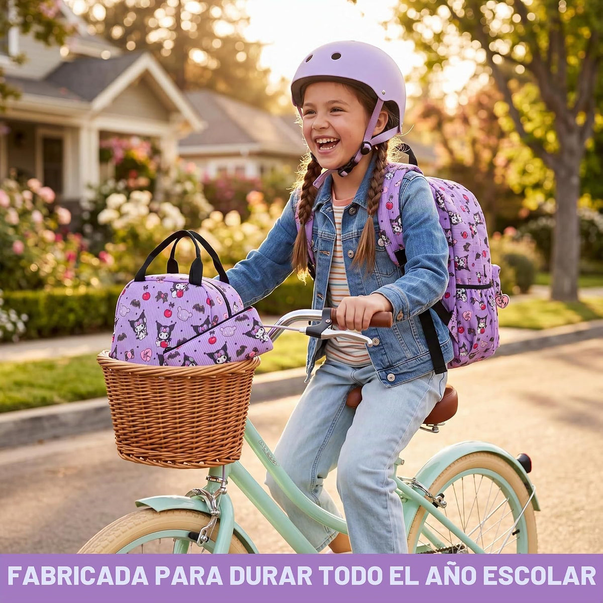 Get Trend Juego de 4 mochilas de pana para niñas Kuromi | Mochila d...